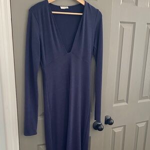 Navy Wilfred Deep V Sweater Dress